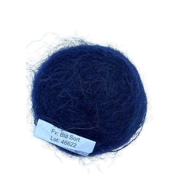 Alpaka Kid-Mohair Bl/Sort