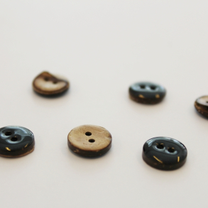 Kokosknap med sort lak - 10 mm